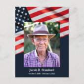 American Flag Photo Celebration of Life Memorial Briefkaart (Voorkant)