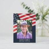 American Flag Photo Celebration of Life Memorial Briefkaart (Staand voorkant)