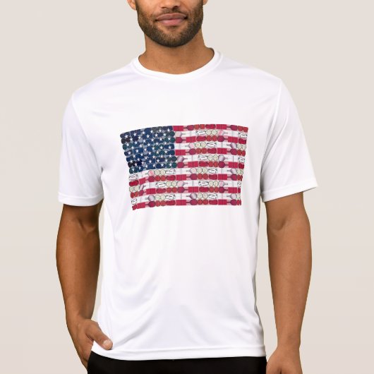 American Flag Pickleball Performance T-shirt (Voorkant)