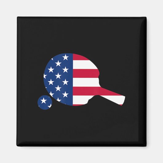 American Flag Ping Pong Table Tennis Player Equipm Magneet (Voorkant)