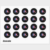 American Flag Ping Pong Table Tennis Player Equipm Ronde Sticker (Vel)