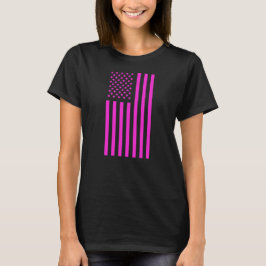 American Flag Pink  T-shirt