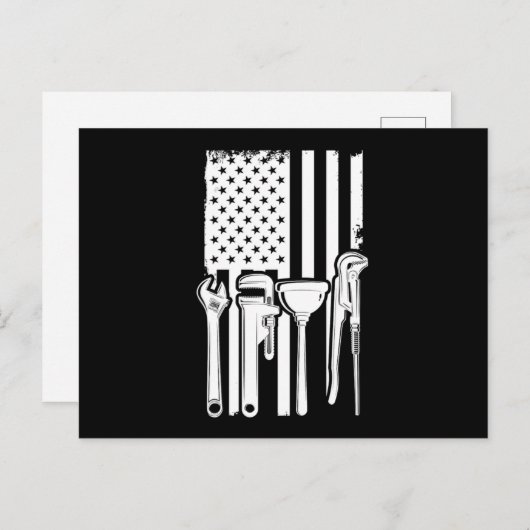 American Flag Plumber Tools Craft Gift Briefkaart (Voorkant / Achterkant)