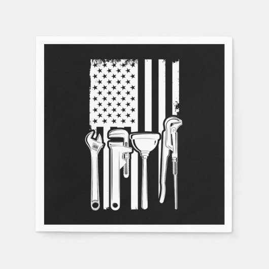 American Flag Plumber Tools Craft Gift Servet (Voorkant)