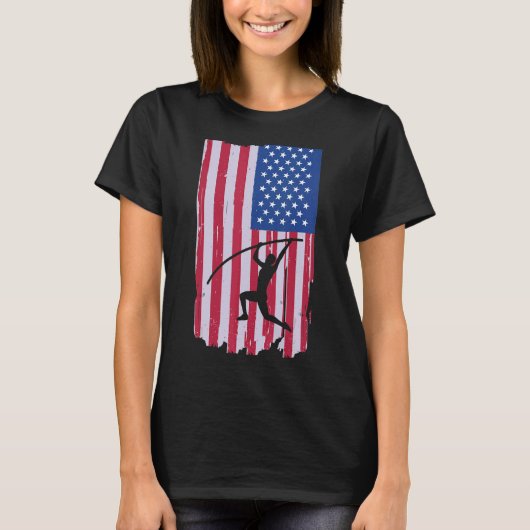 American Flag Pole Vault T-shirt (Voorkant)