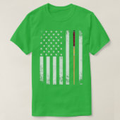 American Flag Pool Stick T-shirt (Design voorkant)