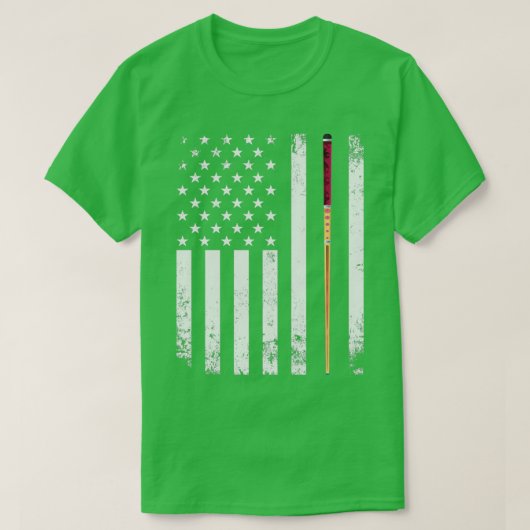American Flag Pool Stick T-shirt (Design voorkant)