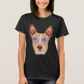 American Flag Portuguese Podengo Pequeno Dog Ameri T-shirt (Voorkant)