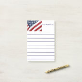 American Flag Post merkt op Post-it® Notes (Op bureau)