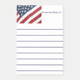 American Flag Post merkt op Post-it® Notes