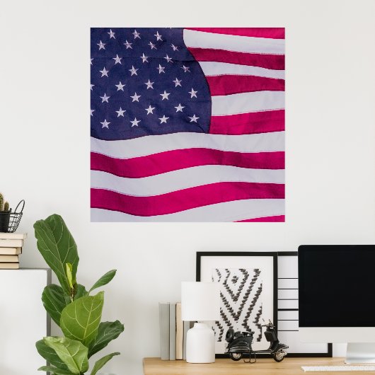 American Flag Poster (Thuiskantoor)