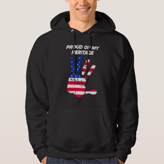 American Flag Printed Palm USA Hoodie (Voorkant)