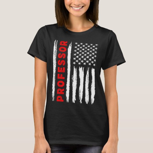 American Flag Professor US USA Flag T-shirt (Voorkant)