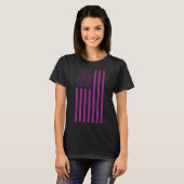 American Flag Purple  T-shirt (Voorkant volledig)
