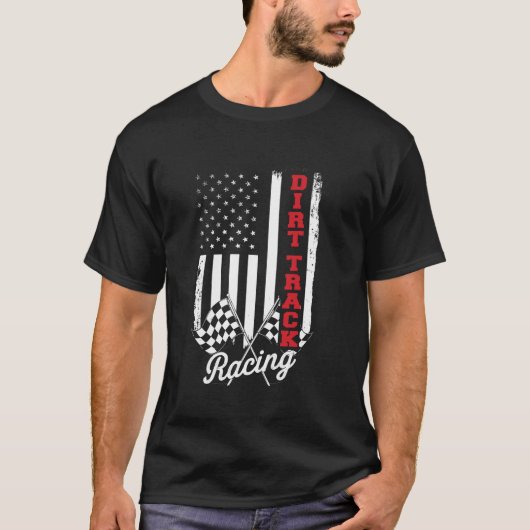 American Flag Racing Race Auto Verenigde Staten Fa T-shirt (Voorkant)
