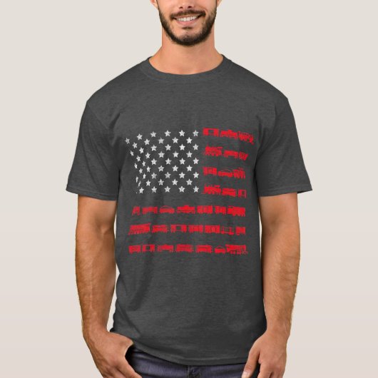 American Flag Railroad Train Gift T-shirt (Voorkant)