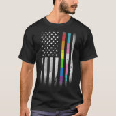 American Flag Rainbow Homosexual Rights LGBT LGBTQ T-shirt (Voorkant)
