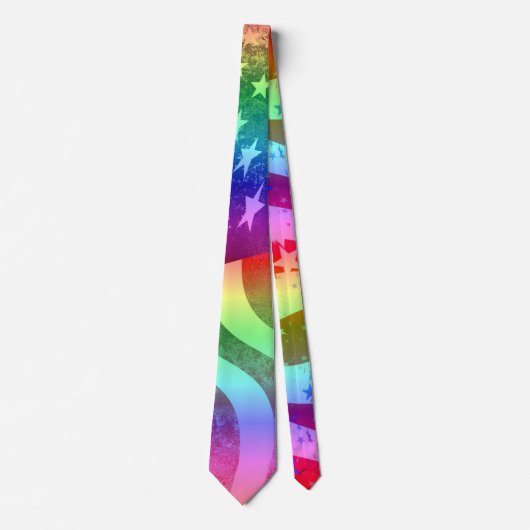 American Flag Rainbow LGBT Mannen Stropdas (Voorkant)