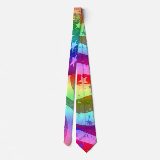 American Flag Rainbow LGBT Mannen Stropdas (Achterkant)