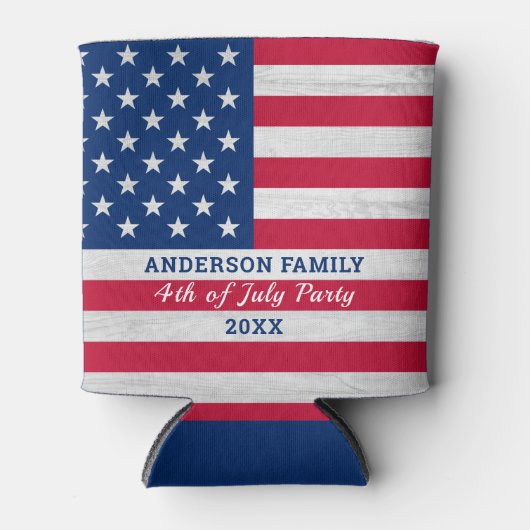 American Flag Red Whit Blue Specialized Patriotic Blikjeskoeler (Voorkant)