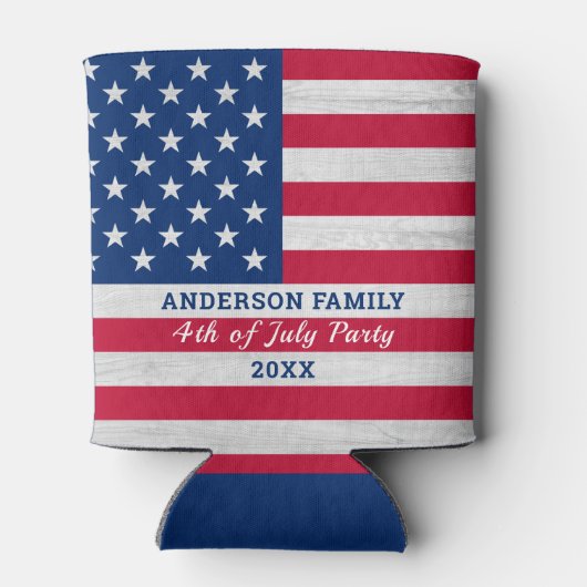 American Flag Red Whit Blue Specialized Patriotic Blikjeskoeler (Achterkant)