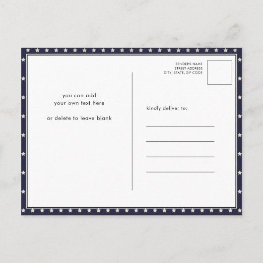 American Flag Red White Blue 4th of JULY BBQ Uitnodiging Briefkaart (Achterkant)