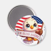 American Flag Red White Blue Patriotic Eagle🦅🇺🇸 Magneet (Voorkant / Achterkant)