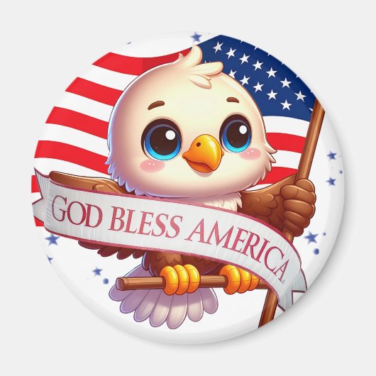 American Flag Red White Blue Patriotic Eagle🦅🇺🇸 Magneet (Voorkant)