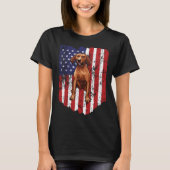 American Flag Redbone Coonhound 4th Of July USA T-shirt (Voorkant)