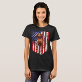American Flag Redbone Coonhound 4th Of July USA T-shirt (Voorkant volledig)