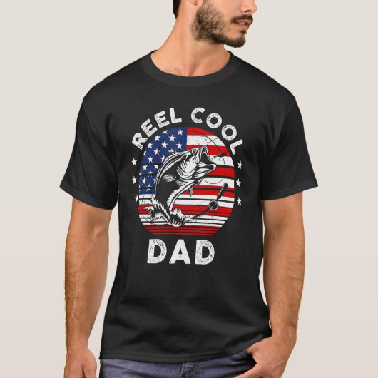 American Flag Reel Cool Dad Papa Pop Pop Grandpa F T-shirt (Voorkant)