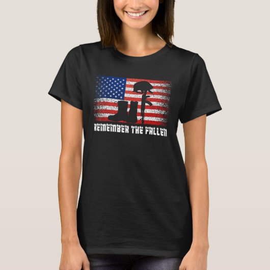 American Flag Remember The Fallen Veteran's Day Me T-shirt (Voorkant)