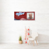 American Flag Retirement Banner with Custom Photo  (Insitu)