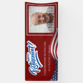 American Flag Retirement Banner with Custom Photo  (Verticaal)