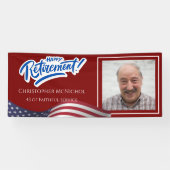 American Flag Retirement Banner with Custom Photo  (Horizontaal)