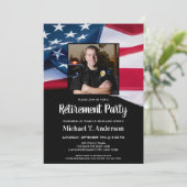 American Flag Retirement Patriotic Photo Police Kaart (Staand voorkant)