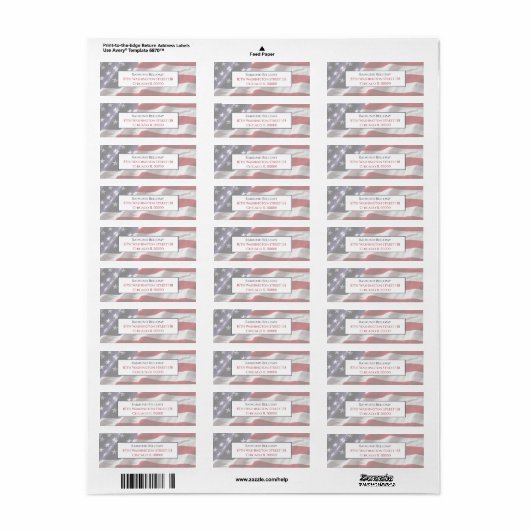 American Flag Return Address Label (Full Sheet)