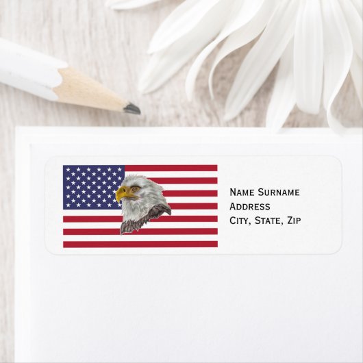 American Flag Return Address Label (Insitu)