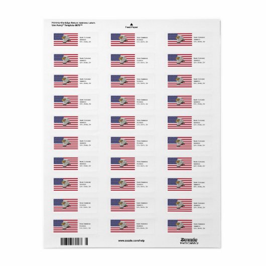 American Flag Return Address Label (Full Sheet)
