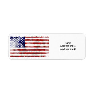 American Flag Return Address Label