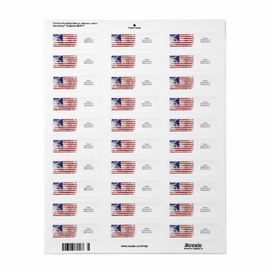 American Flag Return Address Label (Full Sheet)