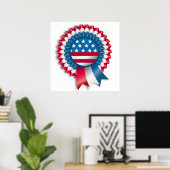 AMERICAN FLAG RIBBON BOW POSTER (Thuiskantoor)