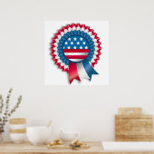 AMERICAN FLAG RIBBON BOW POSTER (Keuken)