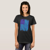 American Flag Ribbon Suicide Awareness Mental Heal T-shirt (Voorkant volledig)