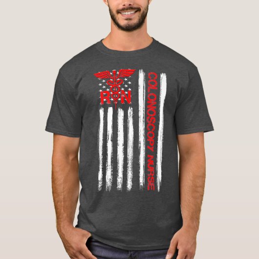 American Flag RN Colonoscopy Nurse GI Premium T-shirt (Voorkant)