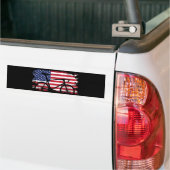 American Flag Road Biking Cycling Apparel - Bicycl Bumpersticker (Op Truck)