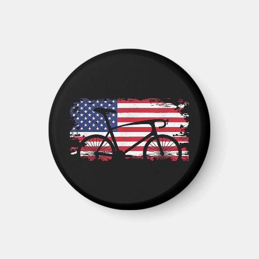 American Flag Road Biking Cycling Apparel - Bicycl Magneet (Voorkant)