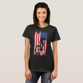American Flag Road Biking Cycling Apparel - Cyclin T-shirt (Voorkant volledig)