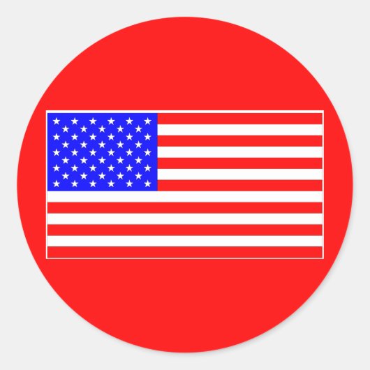 AMERICAN FLAG RONDE STICKER (Voorkant)