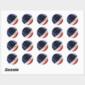 AMERICAN FLAG RONDE STICKER (Vel)